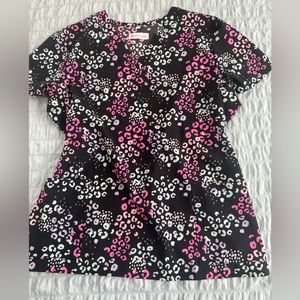 White Cross stretch scrub top